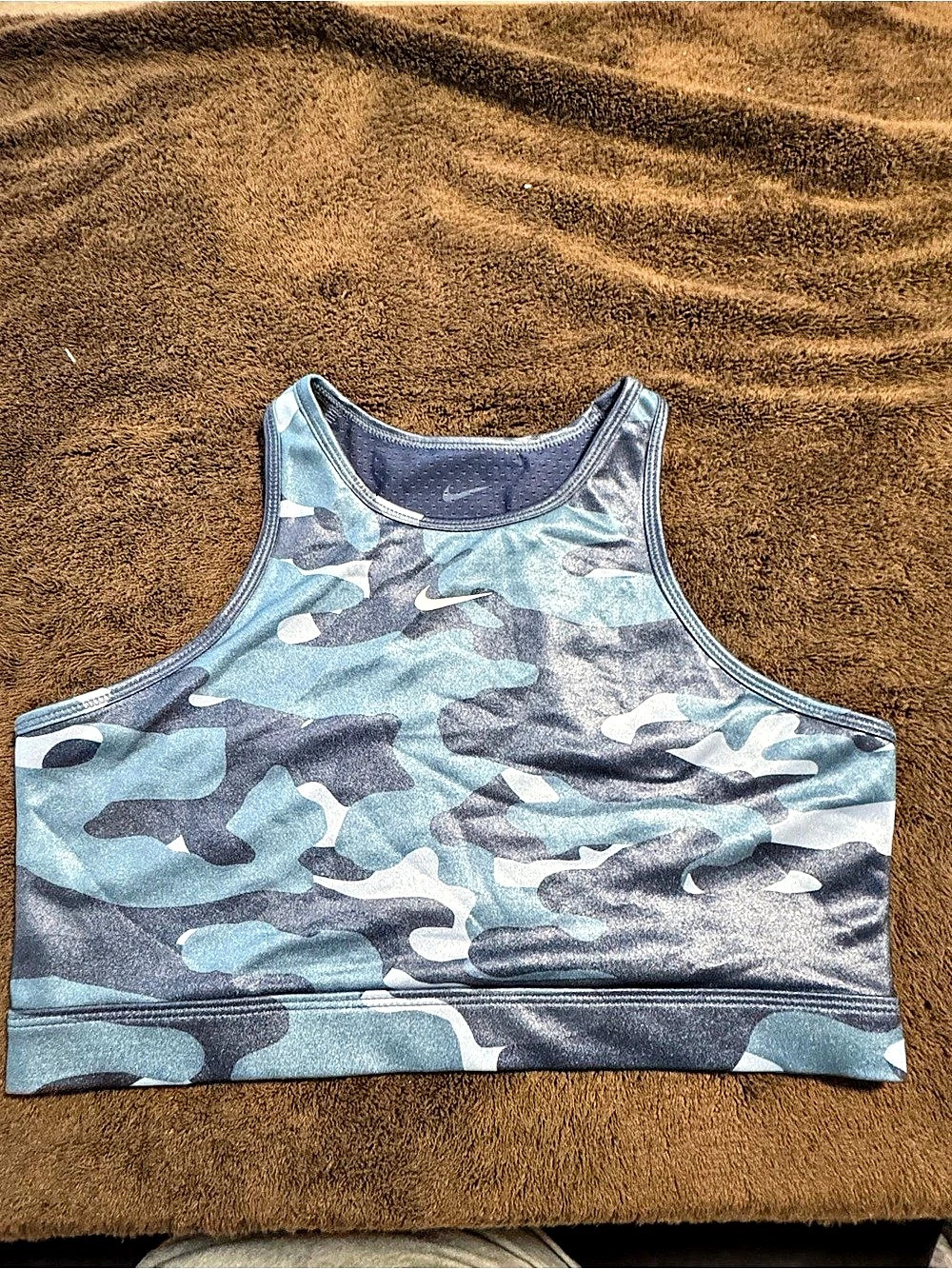 Nike Camo Sports Bra in Blue & Gray Like New